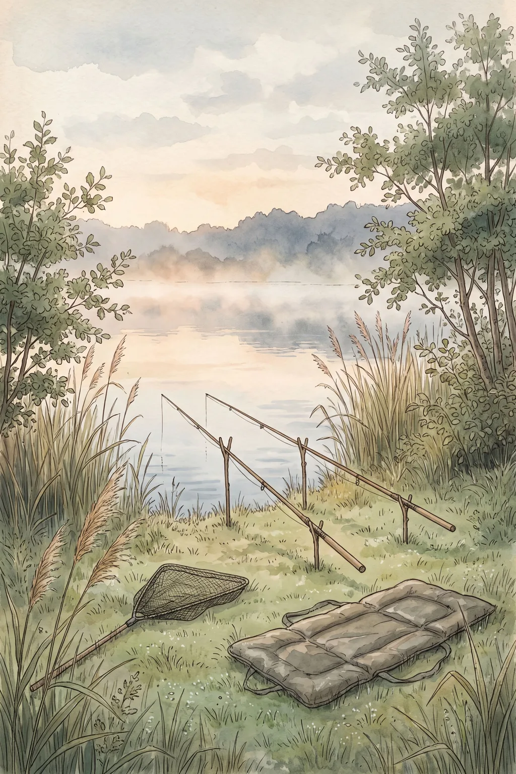 Mist on the Swim: lake swim at dawn