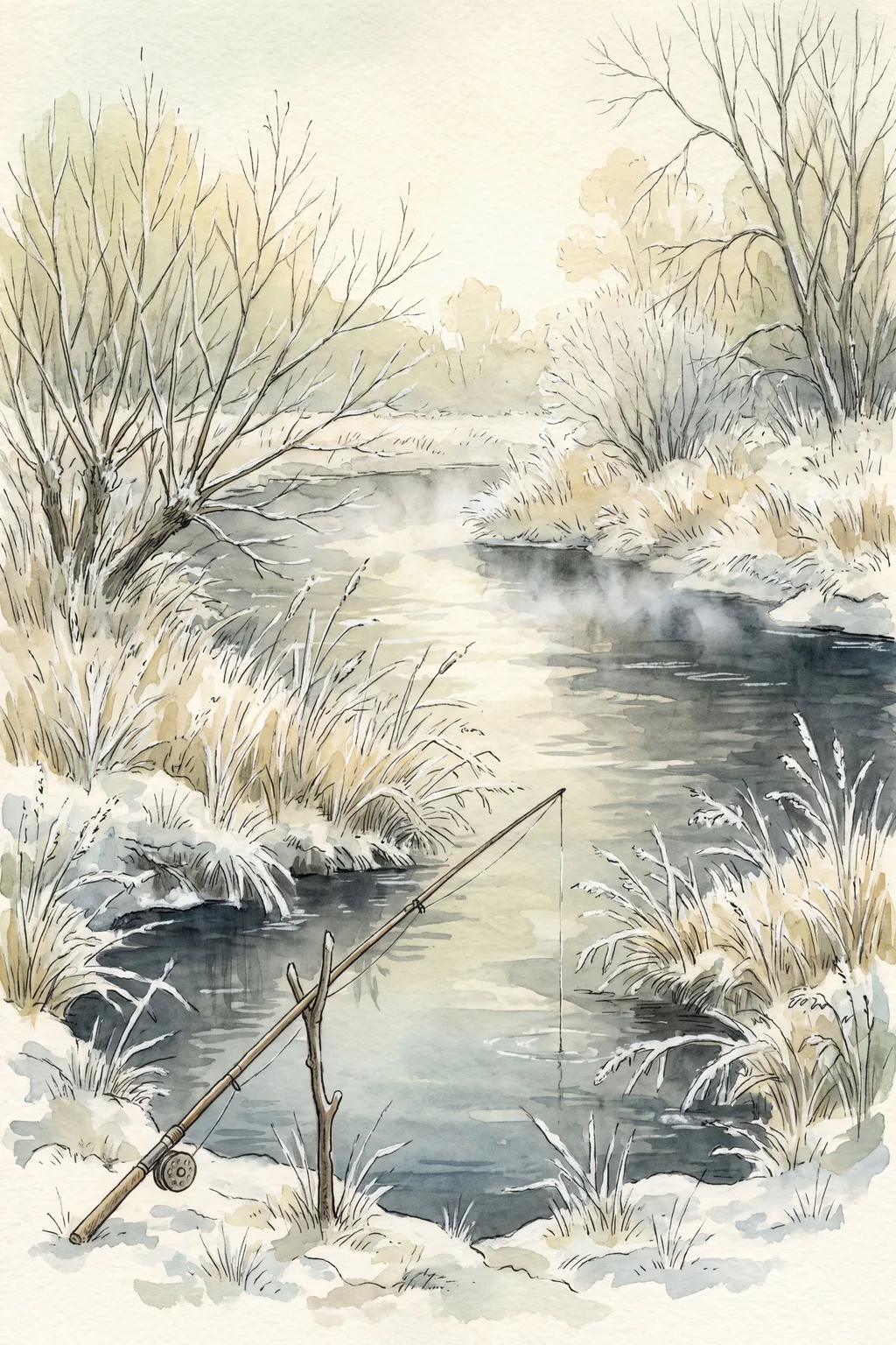 Hard Frost: river in frost